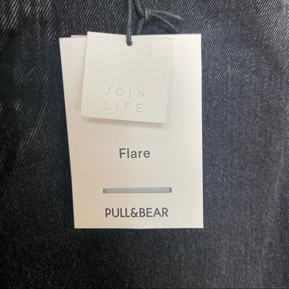 Pull&Bear Flare High Rise Full Length Jeans Womens Size 4 / 26 Black Wash - Picture 9 of 10